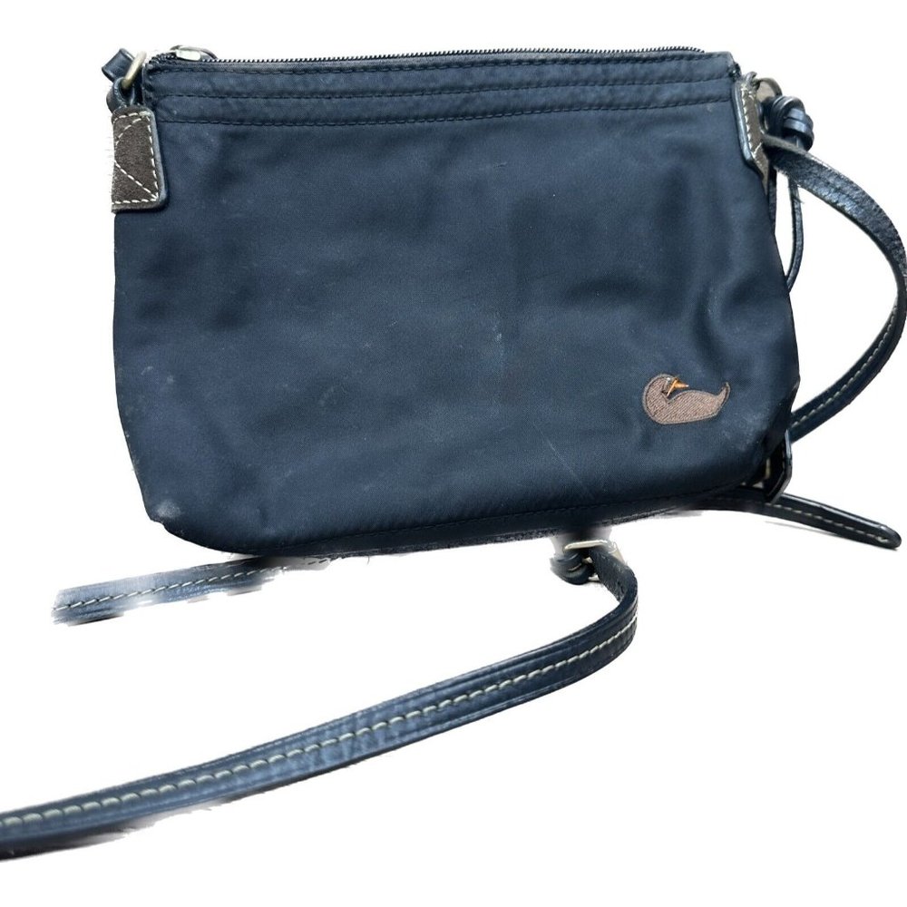 Dooney & Bourke Red Nylon and Leather Crossbody Purse Bag with Duck Logo